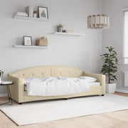 Slaapbank 80x200 cm stof crèmekleurig