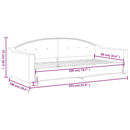 Slaapbank Stof 90 x 200 cm Lichtgrijs zonder matras