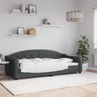 Slaapbank 90x200 cm stof donkergrijs