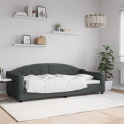 Slaapbank 90x200 cm stof donkergrijs