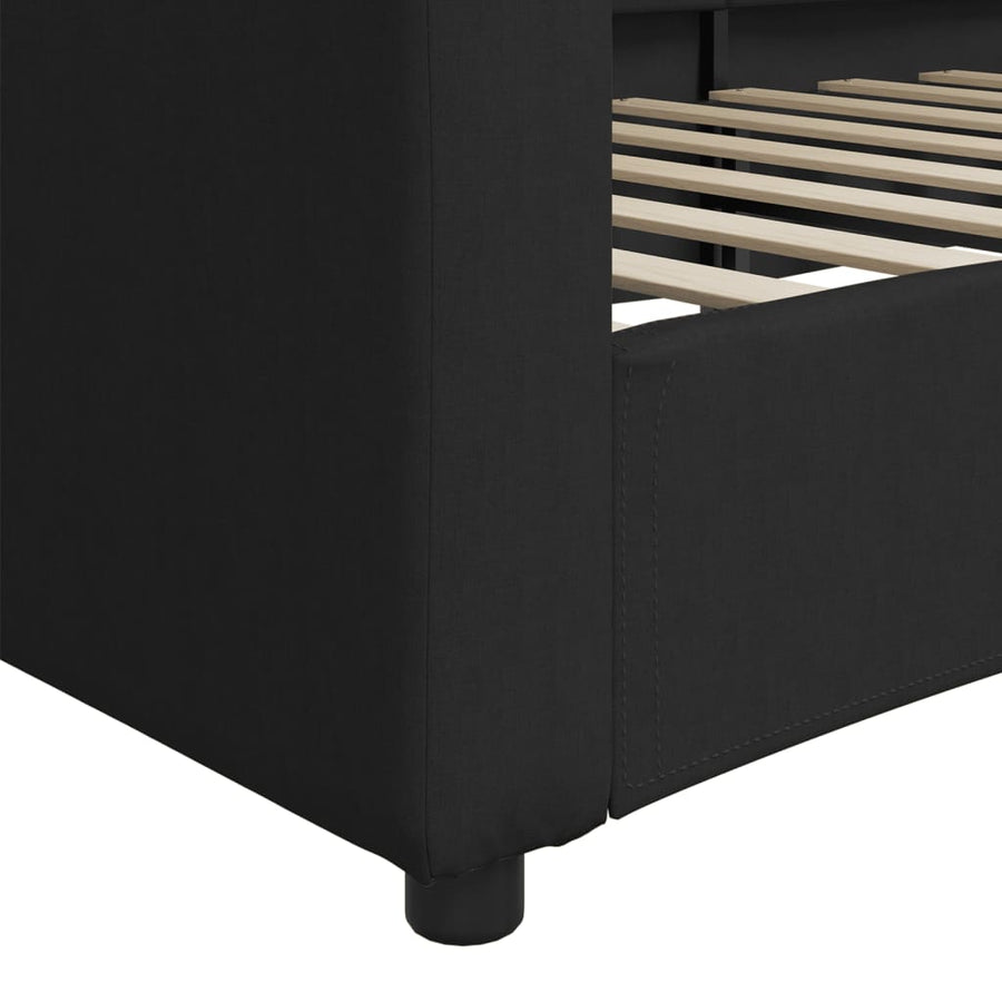 Slaapbank Stof 90 x 200 cm Zwart zonder matras