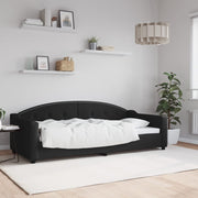 Slaapbank 90x200 cm stof zwart