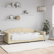 Slaapbank 90x200 cm stof crèmekleurig