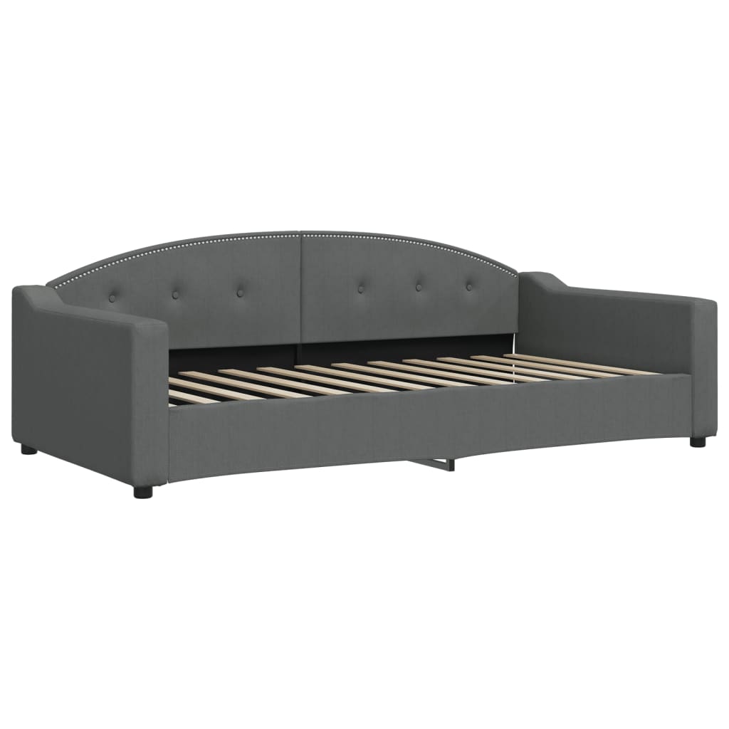 Slaapbank 100x200 cm stof donkergrijs 100 x 200 cm Donkergrijs zonder matras