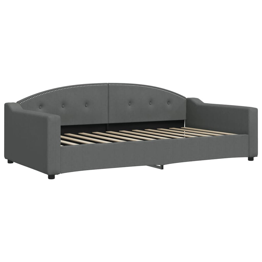 Slaapbank 100x200 cm stof donkergrijs 100 x 200 cm Donkergrijs zonder matras