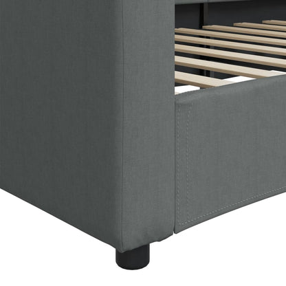 Slaapbank 100x200 cm stof donkergrijs 100 x 200 cm Donkergrijs zonder matras