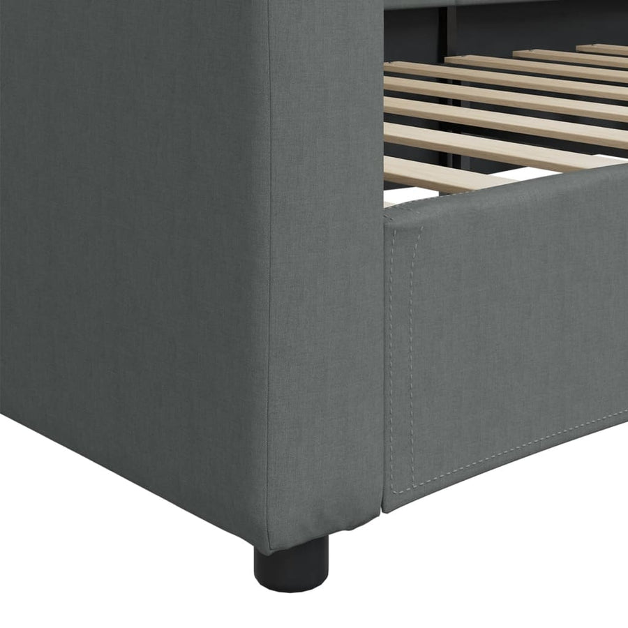 Slaapbank 100x200 cm stof donkergrijs 100 x 200 cm Donkergrijs zonder matras