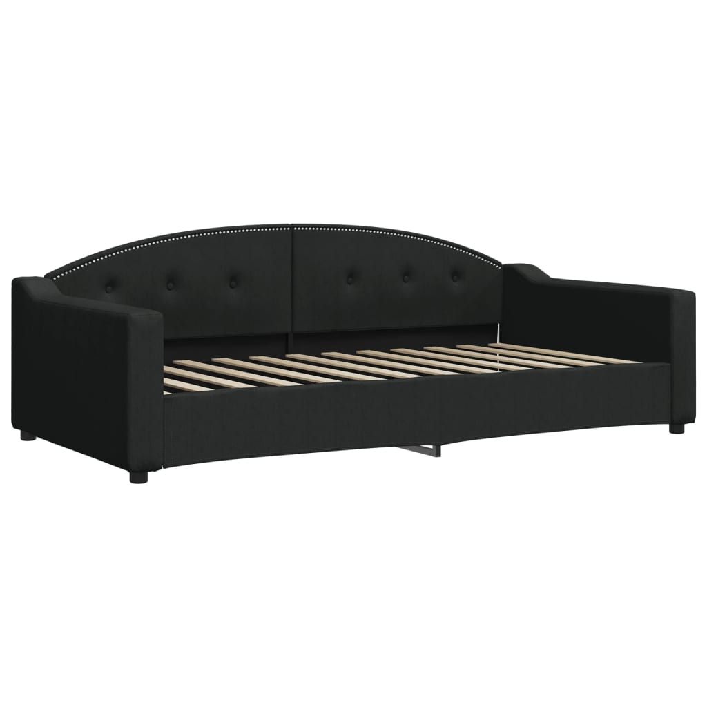 Slaapbank Stof 100 x 200 cm Zwart zonder matras