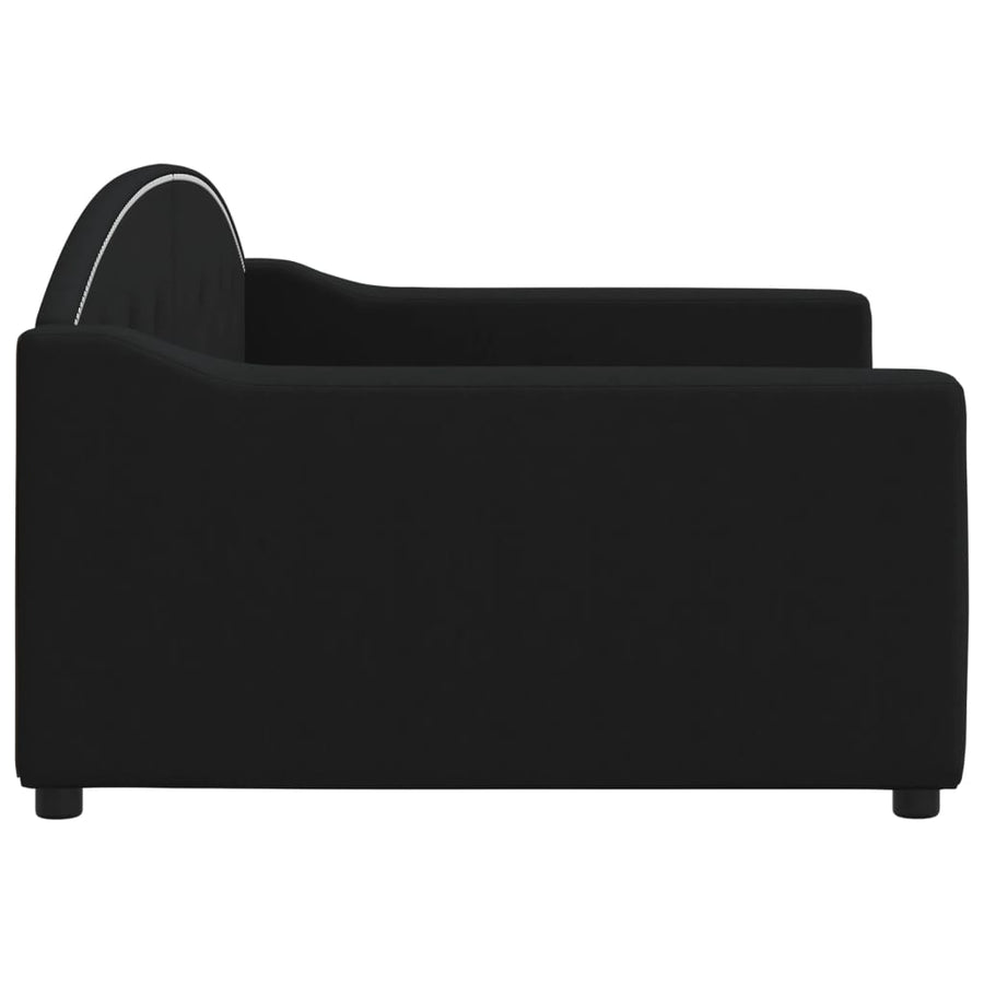 Slaapbank Stof 100 x 200 cm Zwart zonder matras