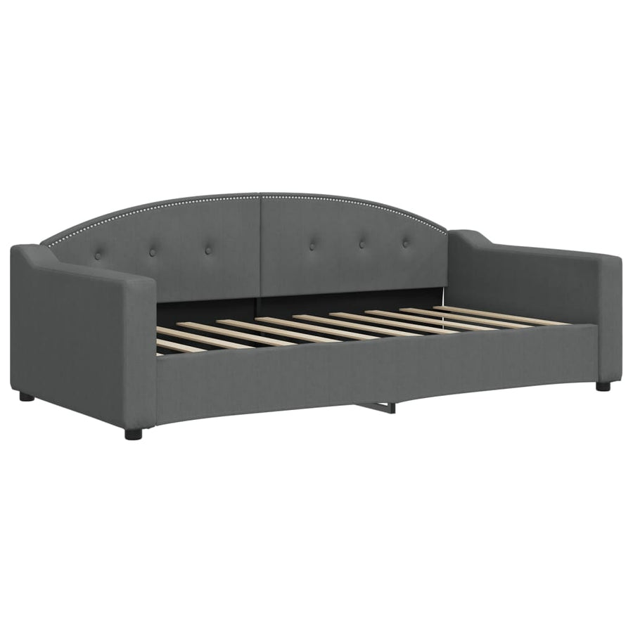 Slaapbank 90x190 cm stof donkergrijs 90 x 190 cm Donkergrijs zonder matras