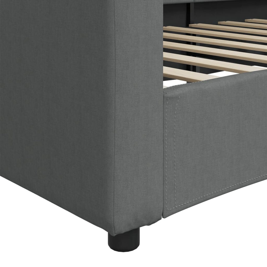 Slaapbank 90x190 cm stof donkergrijs 90 x 190 cm Donkergrijs zonder matras