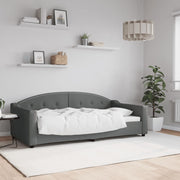 Slaapbank 90x190 cm stof donkergrijs