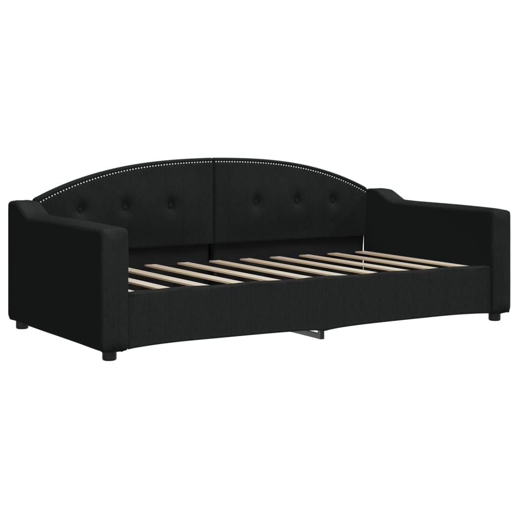Slaapbank Stof 90 x 190 cm Zwart zonder matras