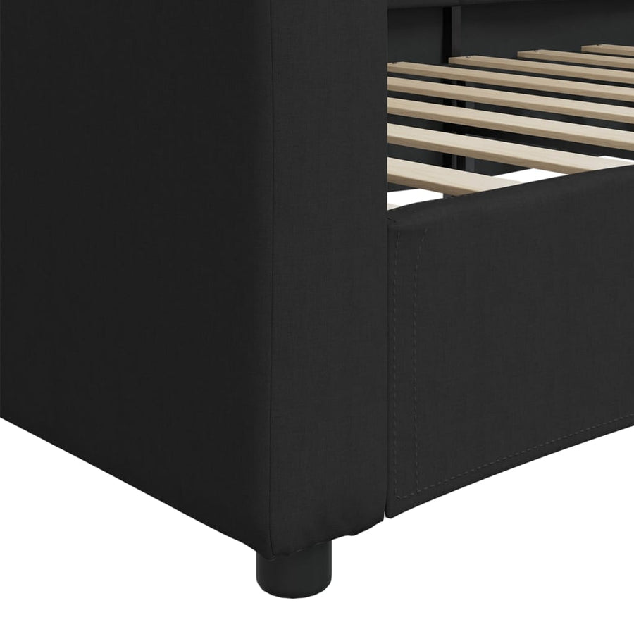 Slaapbank Stof 90 x 190 cm Zwart zonder matras