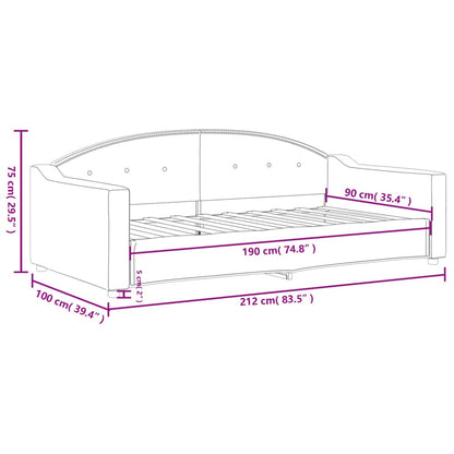 Slaapbank Stof 90 x 190 cm Zwart zonder matras