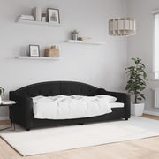 Slaapbank 90x190 cm stof zwart