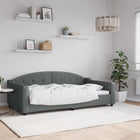 Slaapbank 100x190 cm stof donkergrijs