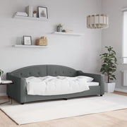 Slaapbank 100x190 cm stof donkergrijs