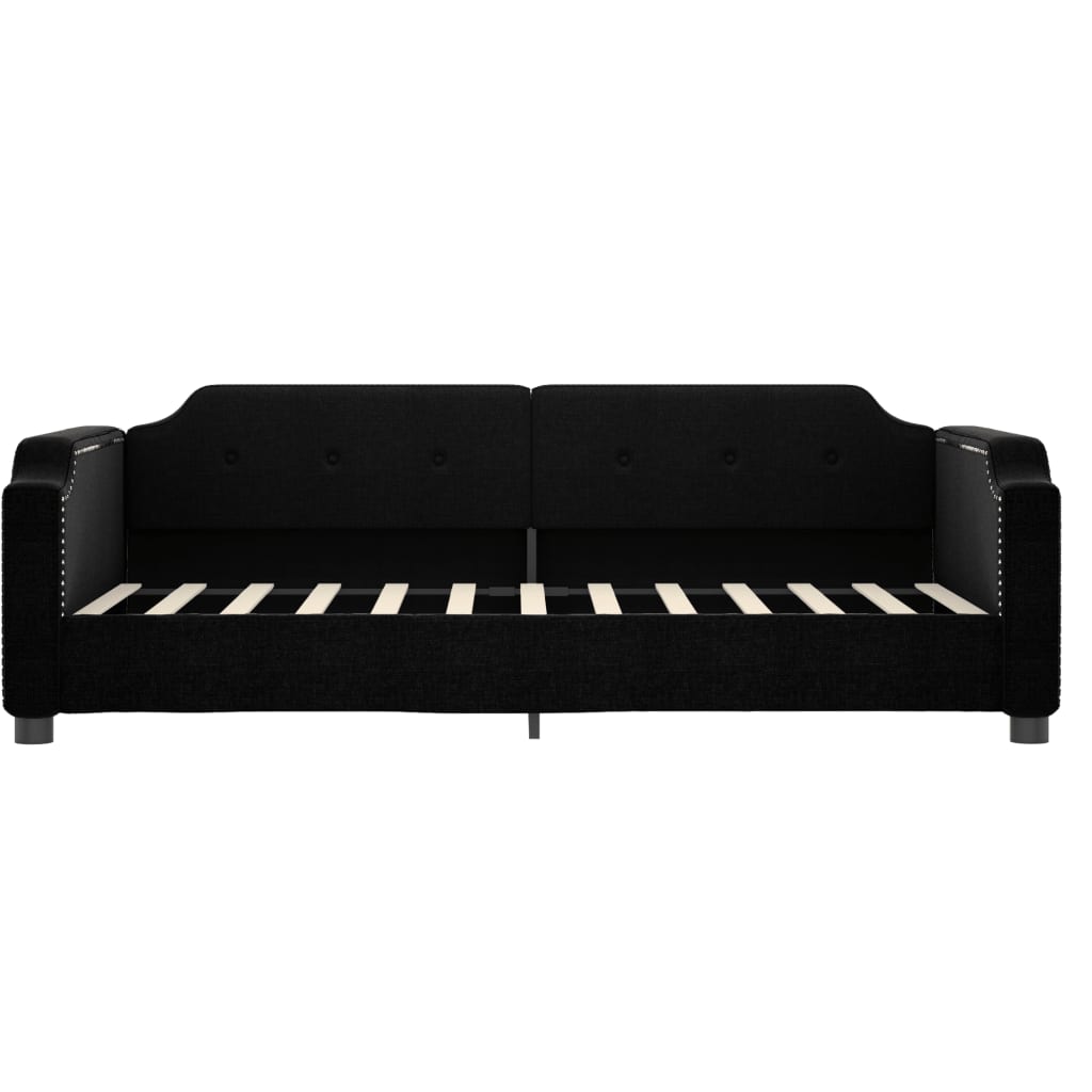 Slaapbank Stof 80 x 200 cm Zwart zonder matras