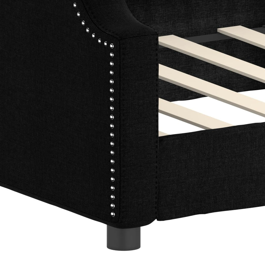 Slaapbank Stof 80 x 200 cm Zwart zonder matras