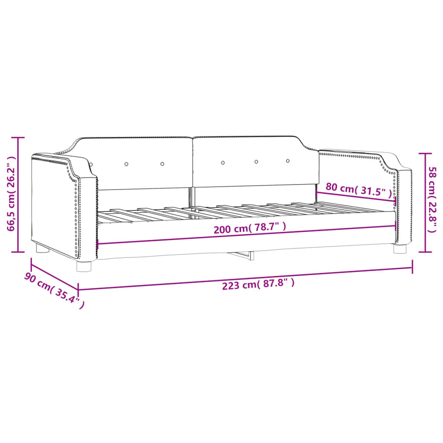 Slaapbank Stof Kleurig 80 x 200 cm Crème zonder matras