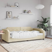 Slaapbank 80x200 cm stof crèmekleurig