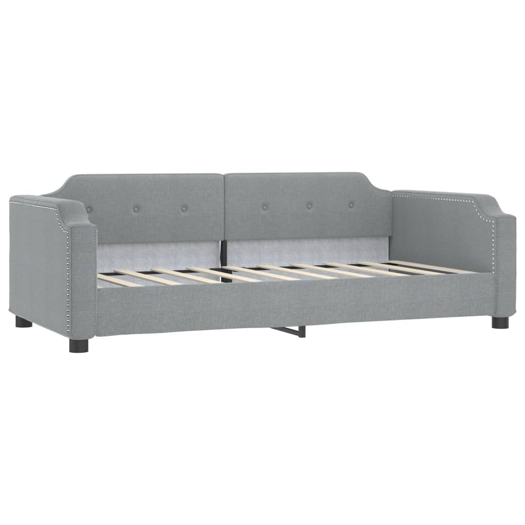 Slaapbank Stof 90 x 200 cm Lichtgrijs zonder matras