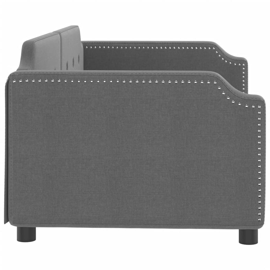 Slaapbank Stof 90 x 200 cm Donkergrijs zonder matras
