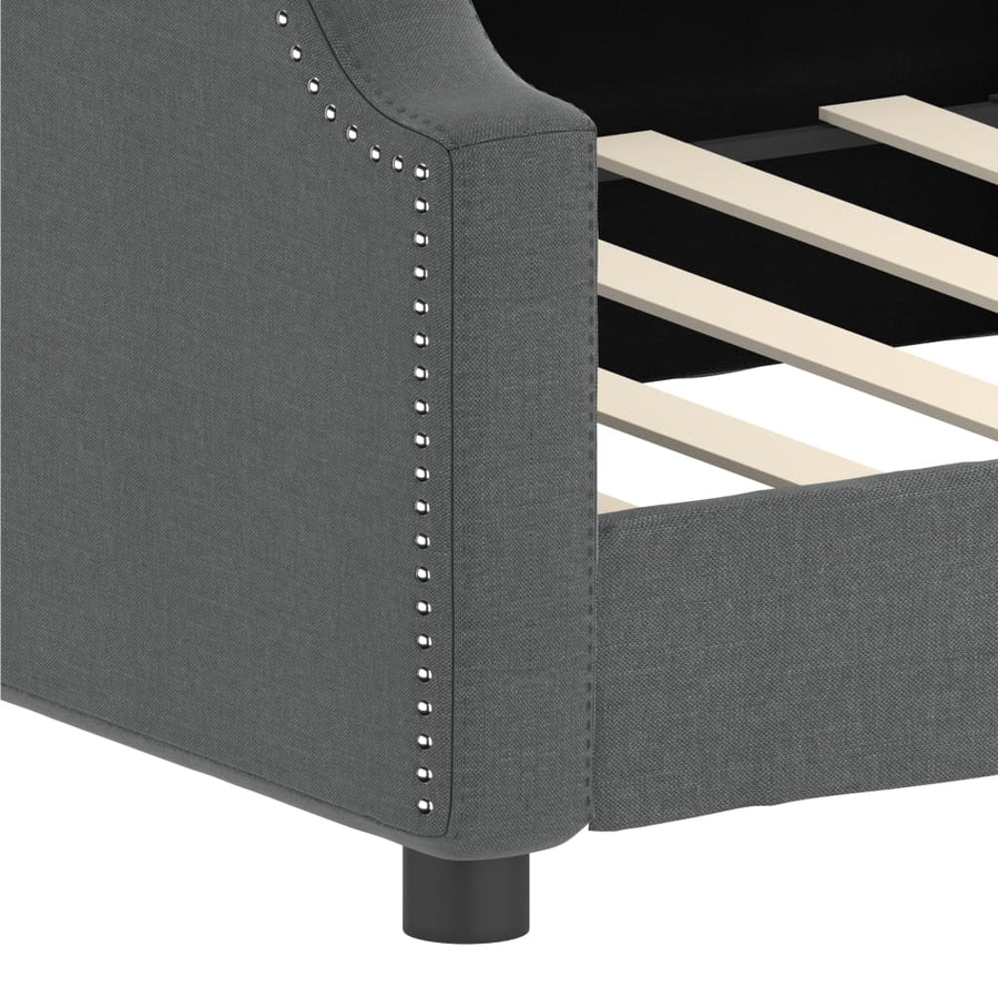 Slaapbank Stof 90 x 200 cm Donkergrijs zonder matras