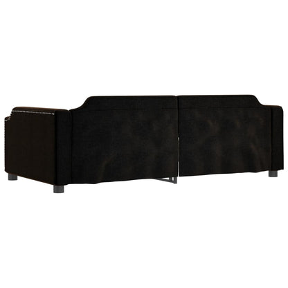 Slaapbank Stof 90 x 200 cm Zwart zonder matras