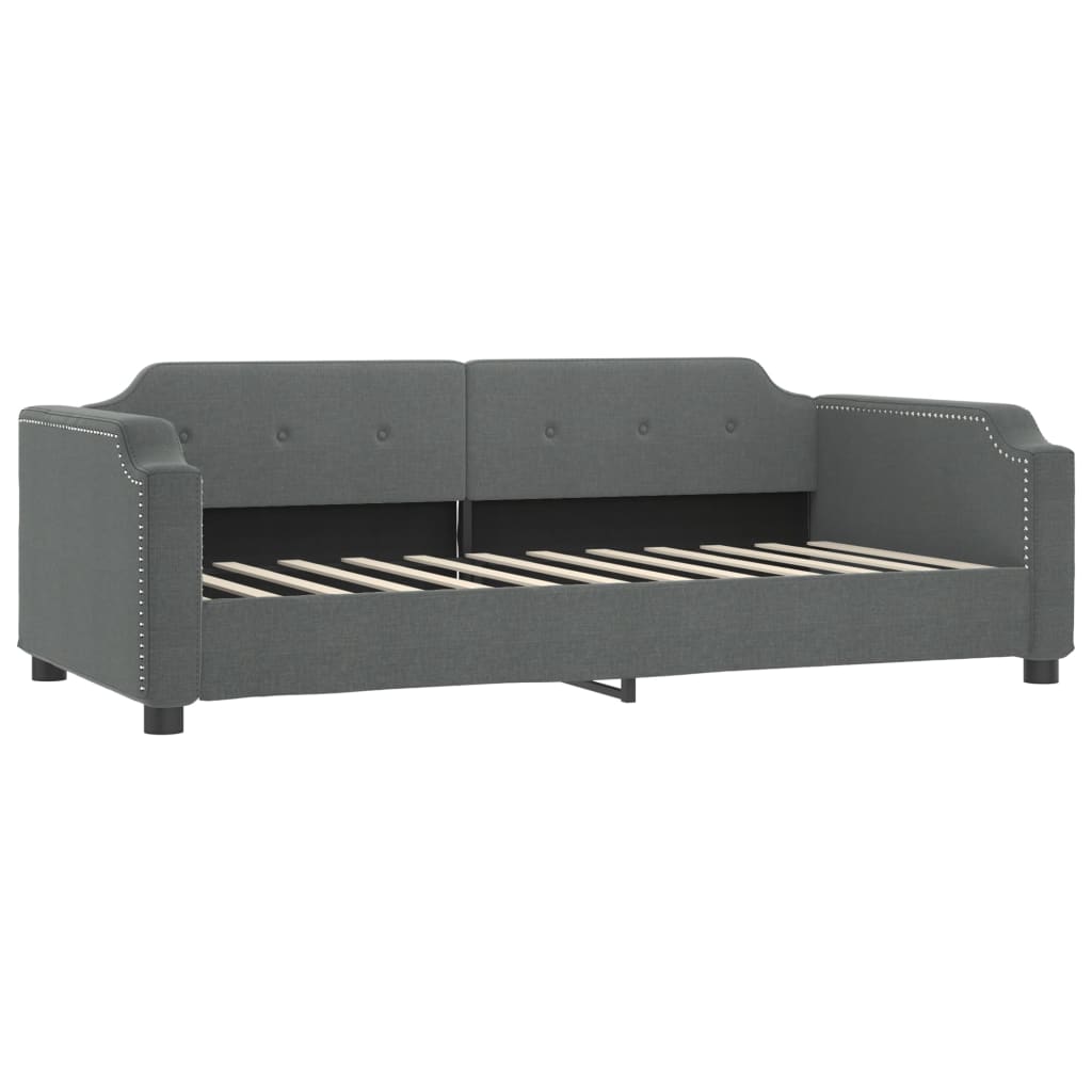 Slaapbank Stof 100 x 200 cm Donkergrijs zonder matras