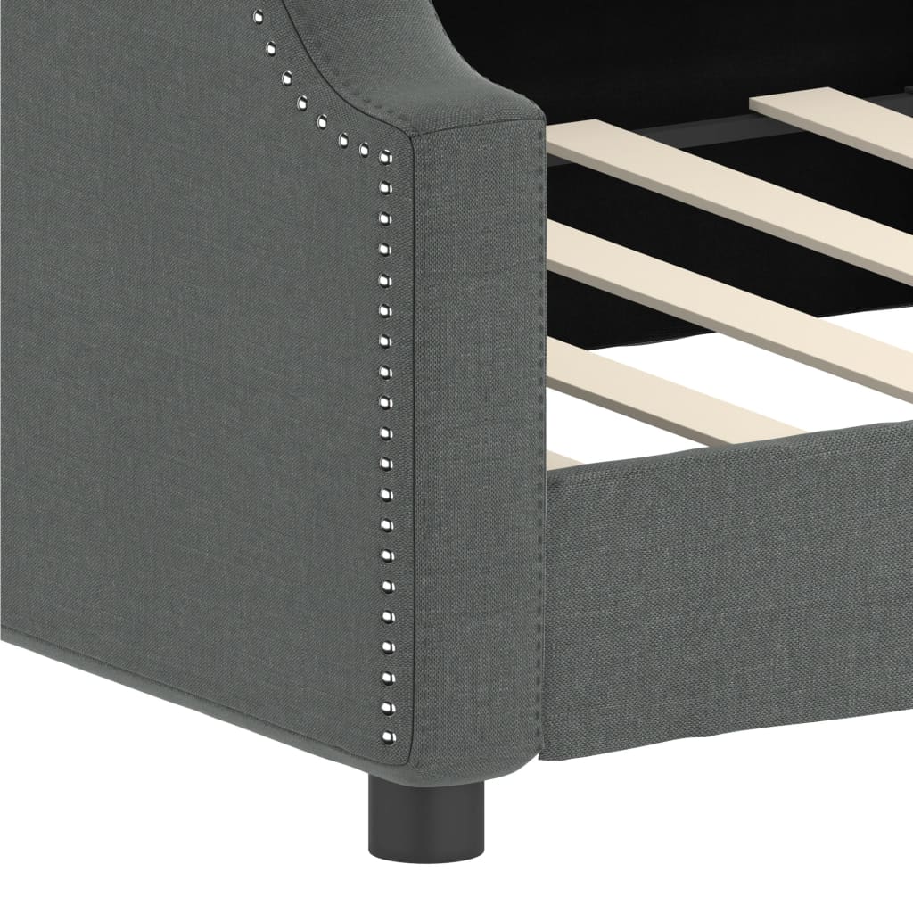 Slaapbank Stof 100 x 200 cm Donkergrijs zonder matras