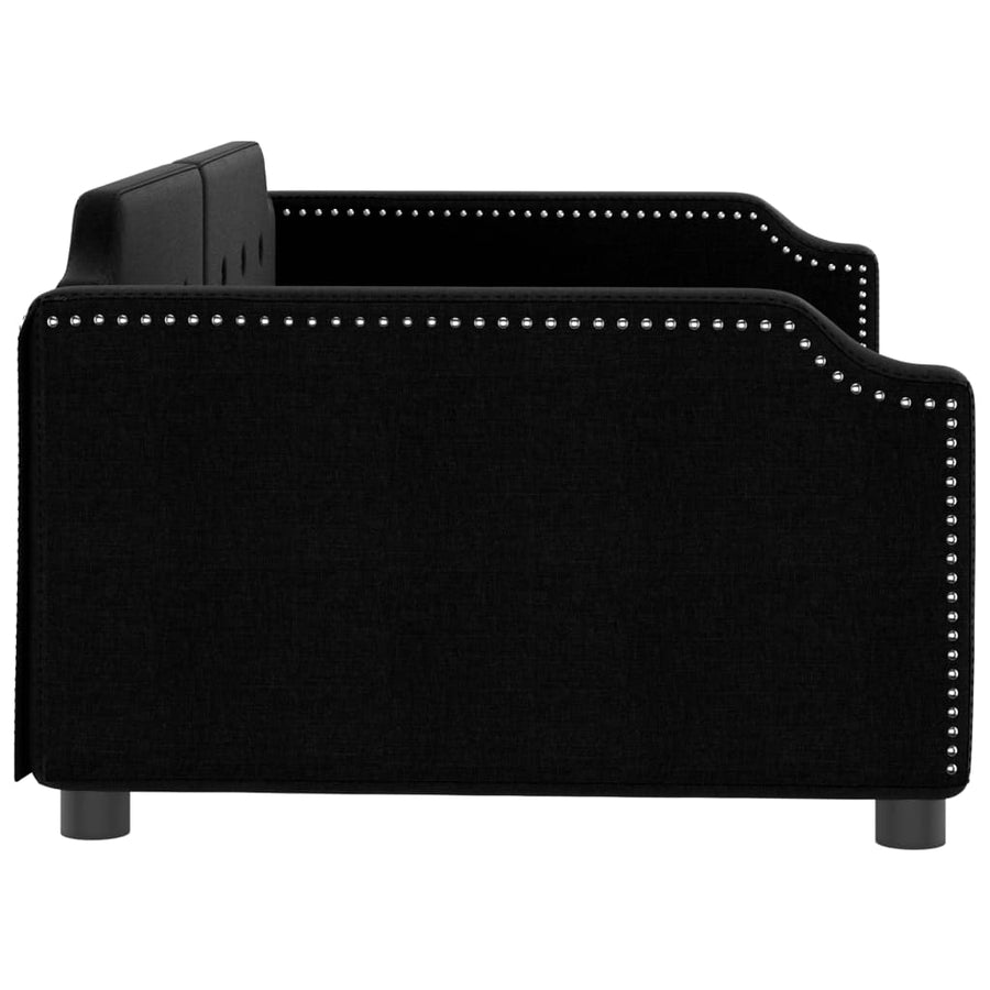 Slaapbank Stof 100 x 200 cm Zwart zonder matras