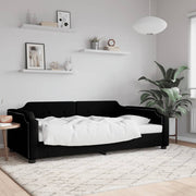 Slaapbank 100x200 cm stof zwart