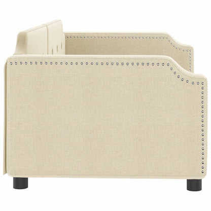 Slaapbank Stof Kleurig 100 x 200 cm Crème zonder matras