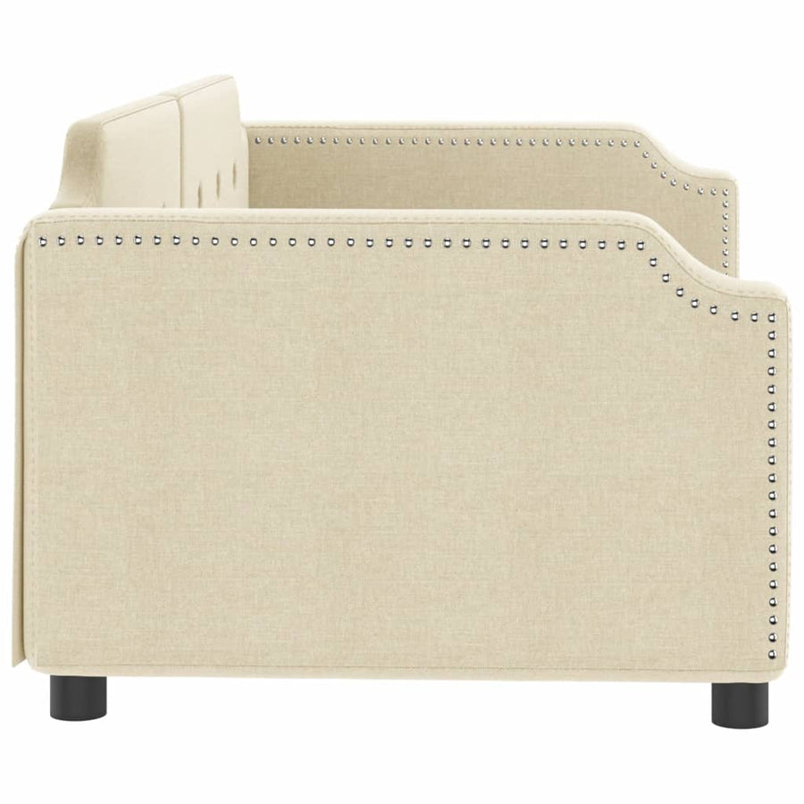Slaapbank Stof Kleurig 100 x 200 cm Crème zonder matras