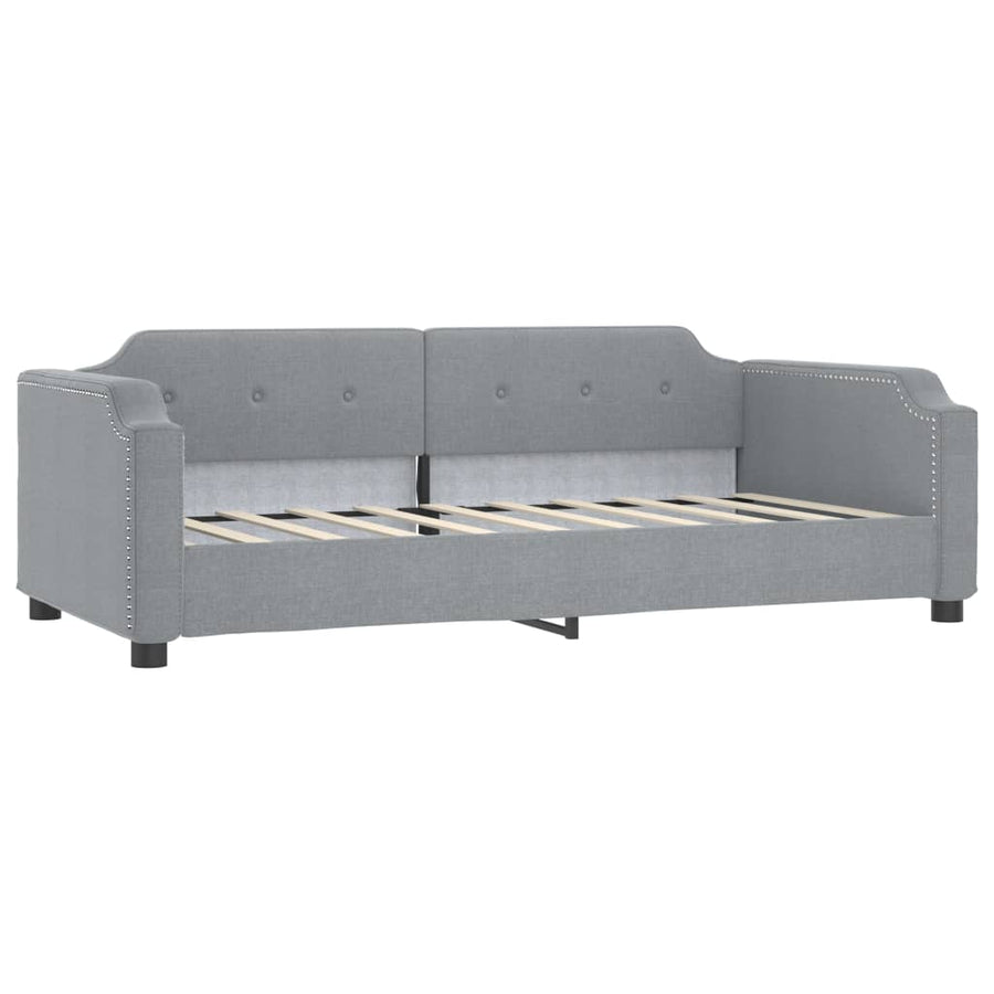 Slaapbank Stof 90 x 190 cm Lichtgrijs zonder matras