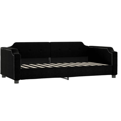 Slaapbank Stof 90 x 190 cm Zwart zonder matras