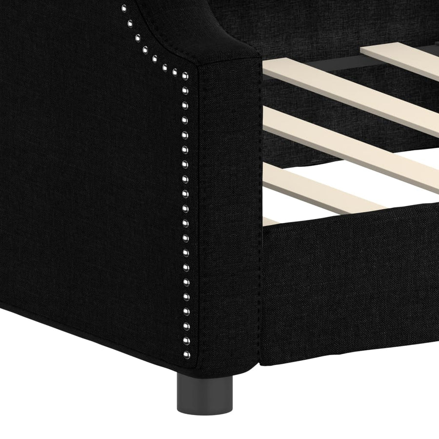 Slaapbank Stof 90 x 190 cm Zwart zonder matras