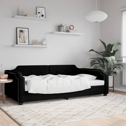 Slaapbank Stof 90 x 190 cm Zwart zonder matras