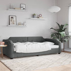 Sofa bed 100x190 cm dark grey fabric