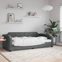 Slaapbank 100x190 cm stof donkergrijs