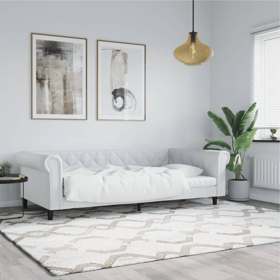 Slaapbank Kunstleer 80 x 200 cm Wit zonder matras