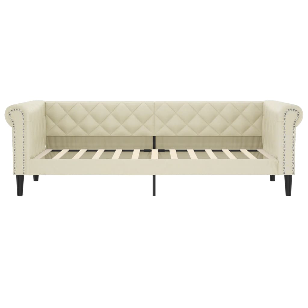 Slaapbank 80X200 Cm Kunstleer Crèmekleurig