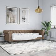 Slaapbank 200x80 cm kunstleer cappuccinokleurig