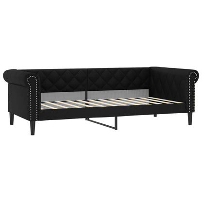 Slaapbank Kunstleer 90 x 200 cm Zwart zonder matras