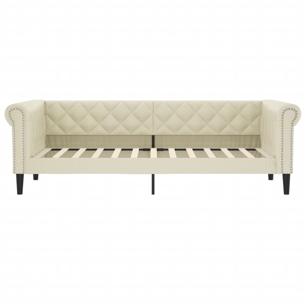 Slaapbank Kunstleer Kleurig 90 x 200 cm Crème zonder matras