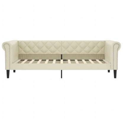 Slaapbank Kunstleer Kleurig 90 x 200 cm Crème zonder matras