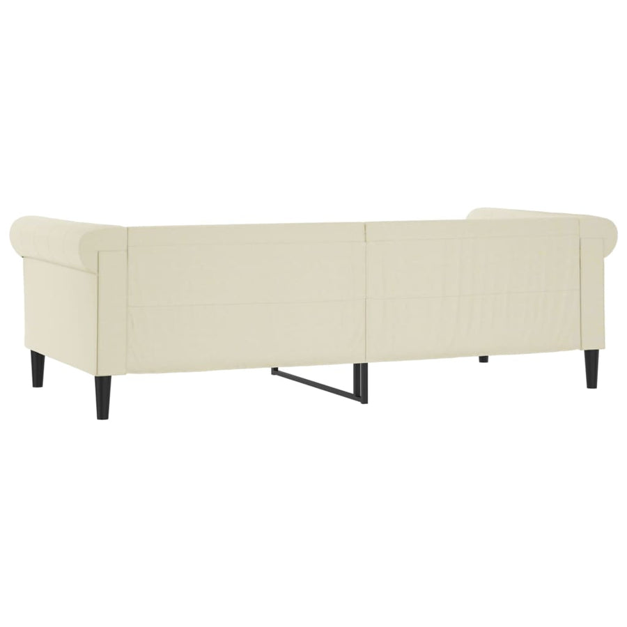 Slaapbank 90x200 cm kunstleer crèmekleurig