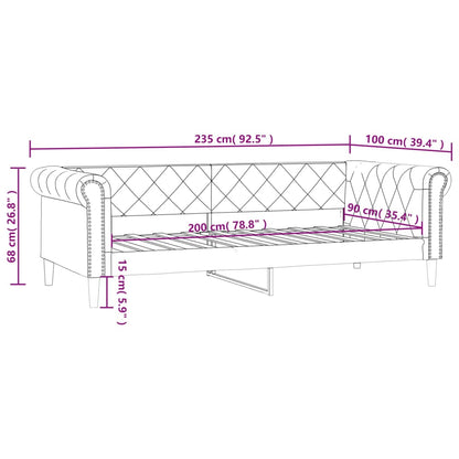 Slaapbank Kunstleer Kleurig 90 x 200 cm Crème zonder matras